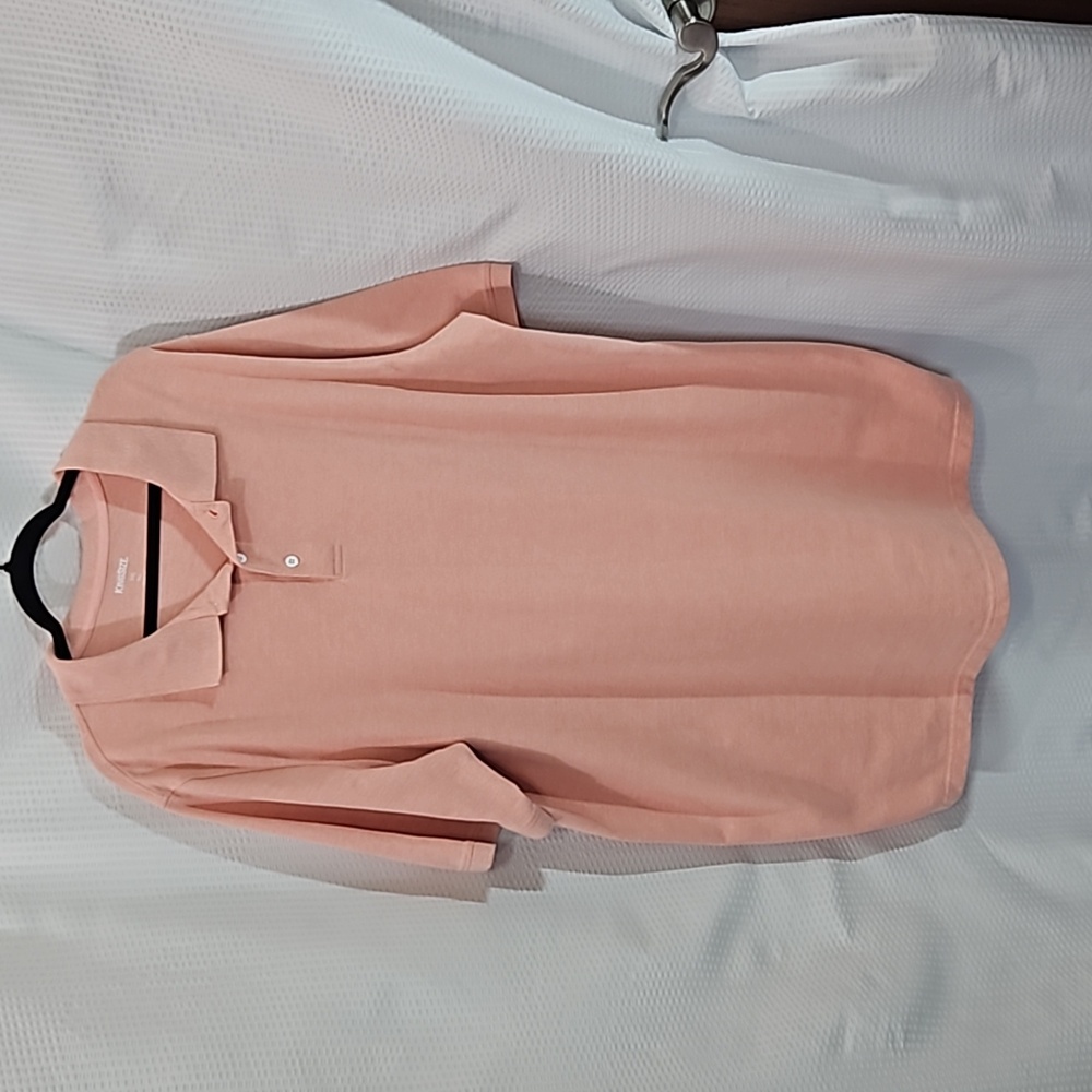 King Size Men's Salmon Pink Short Sleeve Polo Shirt Size 3XL Tall